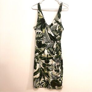 H&M Tropical Wrap Dress Size Medium Tie Waist V neck NWT